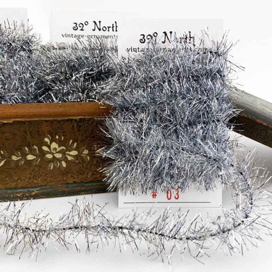 Silver Lametta Tinsel Trim ~ 2-1/2 meters ~ Germany